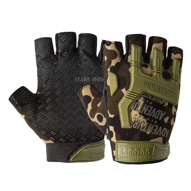 Guantes tácticos de medio dedo para hombre, guantes para caza, pesca, combate, deportes de equitación, resistentes al desgaste, transpirables - imagen 5