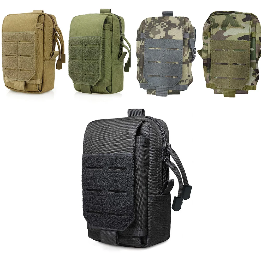 Bolsa para teléfono táctica con tapa abatible láser (1000D/600D) - Riñonera deportiva informal para exteriores para almacenar artículos pequeños