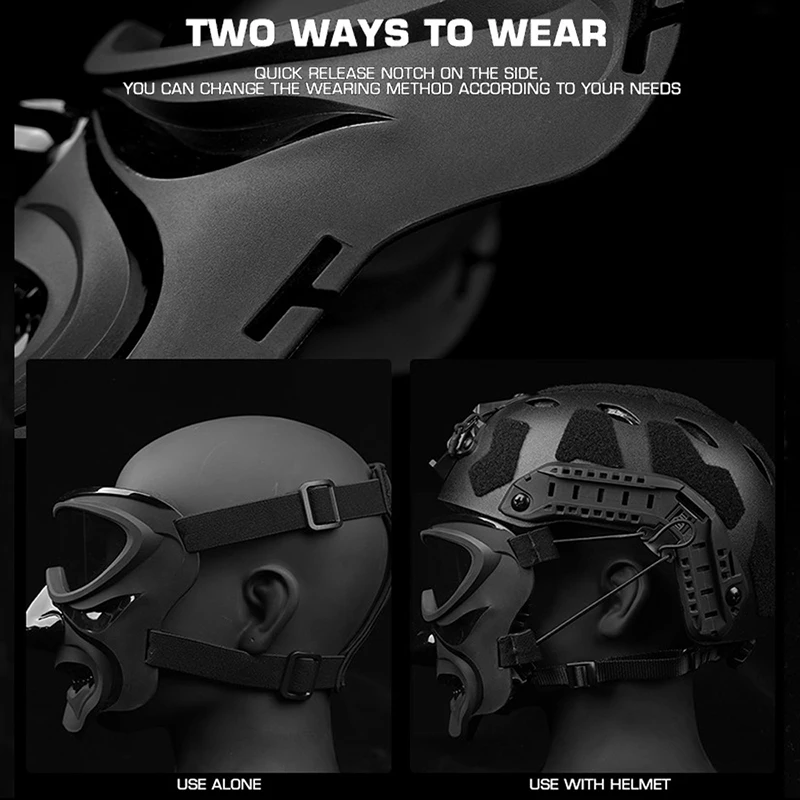 Máscara de tiro Airsoft, máscara protectora de Paintball de caballero oscuro nocturno, gafas CS aptas para casco táctico, máscaras de murciélago de Halloween - imagen 5