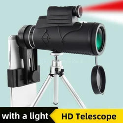 Telescopio monocular HD zoom largo alcance con trípode y clip móvil