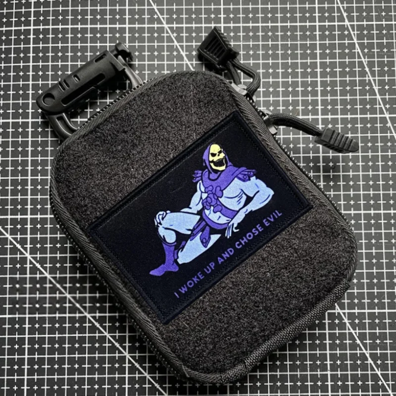 Parche I WOKE UP AND CHOSE EVIL con estampado de insignia táctica, gancho y Loo Morale, brazalete, mochila, ropa, pegatina decorativa - imagen 2