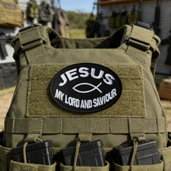Parche de Jesús, mi Señor y Salvador, insignia de moral táctica, parches bordados de gancho y bucle para ropa, pegatina de equipo militar