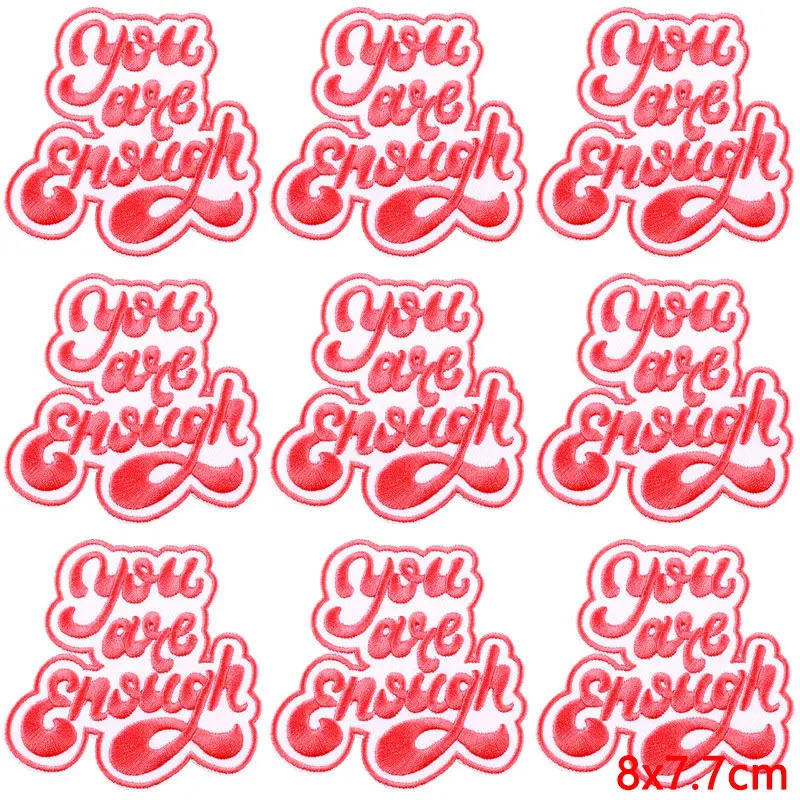 Parche de letras de dibujos animados para ropa, parches bordados, parches termoadhesivos para ropa, Parche de bucle de gancho para ropa, 10 unidades por lote - imagen 5