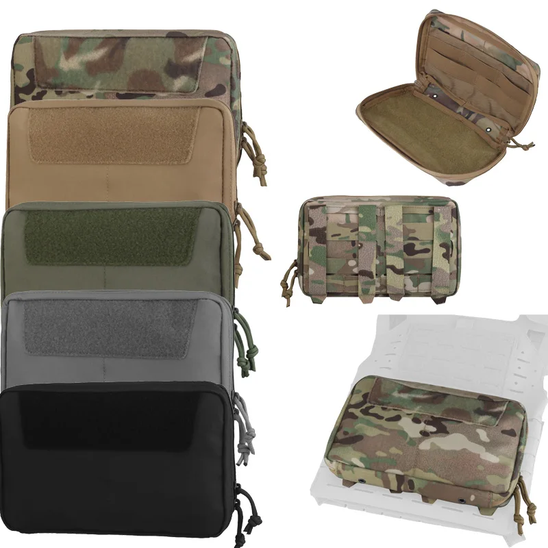 Bolsa de administración táctica Molle, accesorio GP con cierre de cremallera bidireccional, bolsa de utilidad EDC delgada para chaleco de caza y senderismo - imagen 2