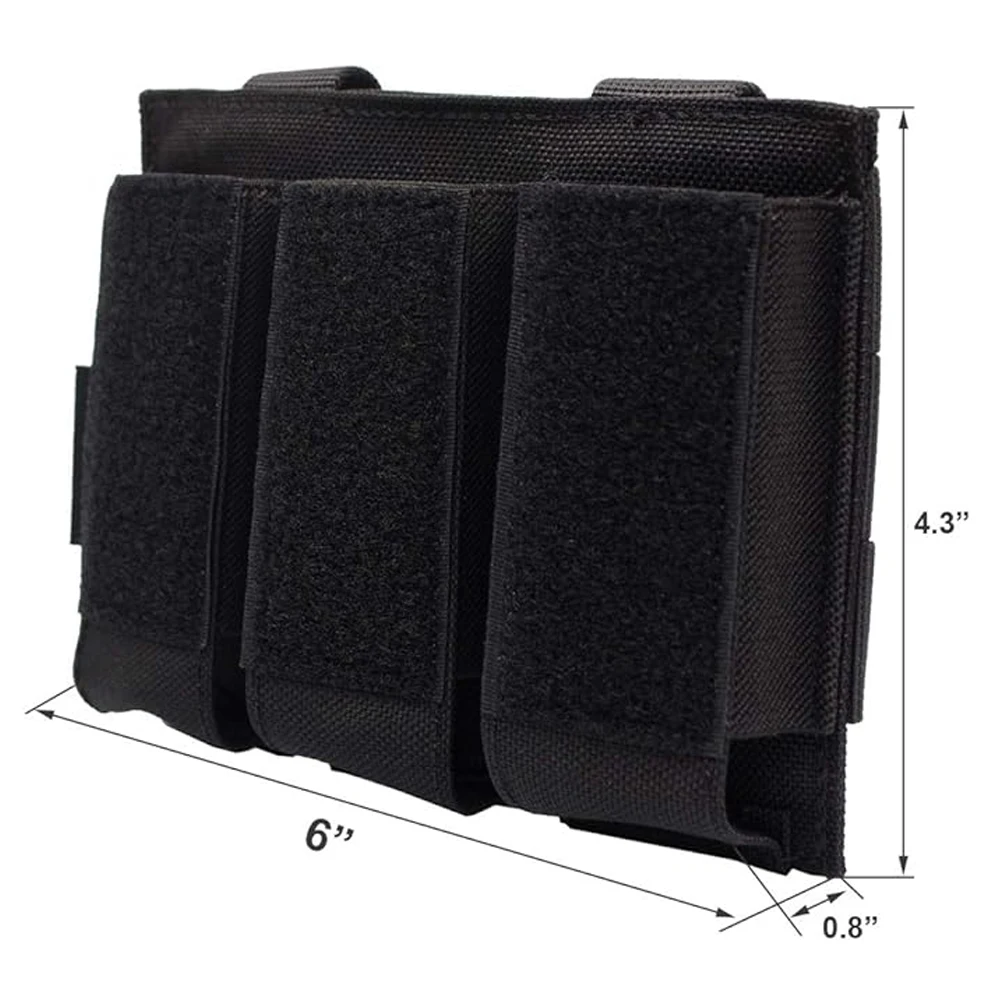Tactical Open Top Triple Pistol Mag Pouch for Glock M1911 92F Magazines 40mm Grenade, Molle Tactical Magazine Pouch - imagen 2