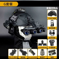 Casco táctico NVG con máscara calavera y luz señal airsoft