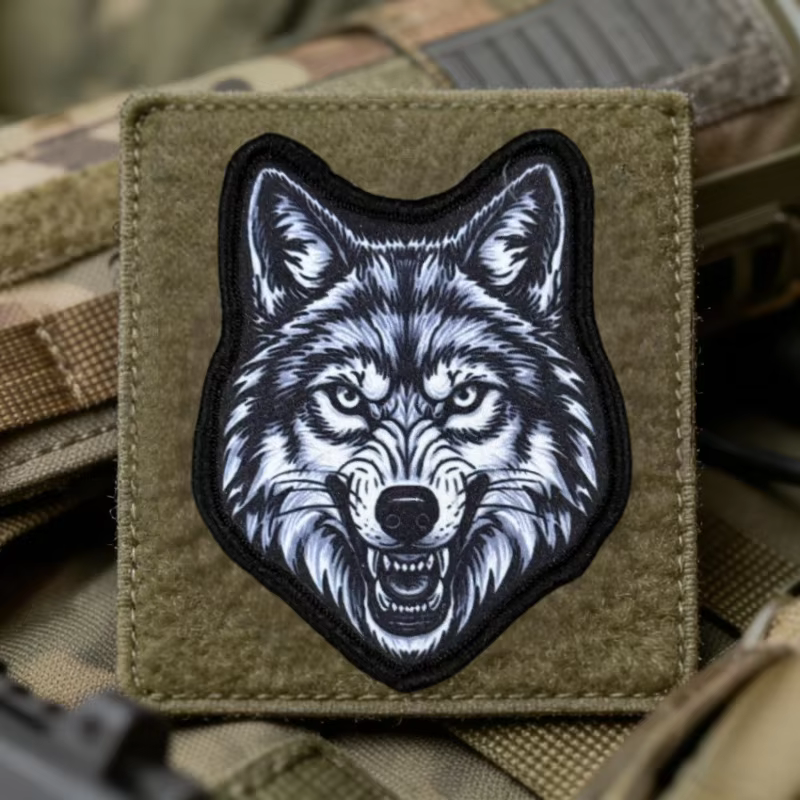 Parche táctico lobo enojado – gancho y bucle para brazalete - imagen 5