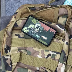 Parche táctico impreso "esqueleto soldado francotirador", insignia de moral militar, parches de gancho, ropa, mochila, accesorios, pegatinas