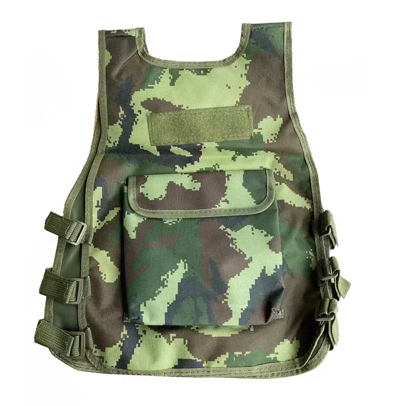 Chaleco táctico para niños al aire libre, chaleco de juego CS de camuflaje ajustable, Cosplay de nailon para caza, deportes, pesca, ropa CS, nuevo - imagen 4