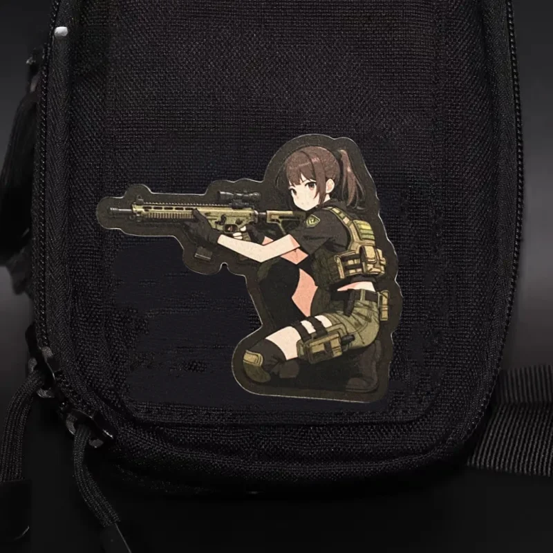 Parche de Chica de Anime, insignia con estampado táctico de moral militar, gancho y bucle, mochila, ropa, accesorios decorativos, pegatina, brazalete