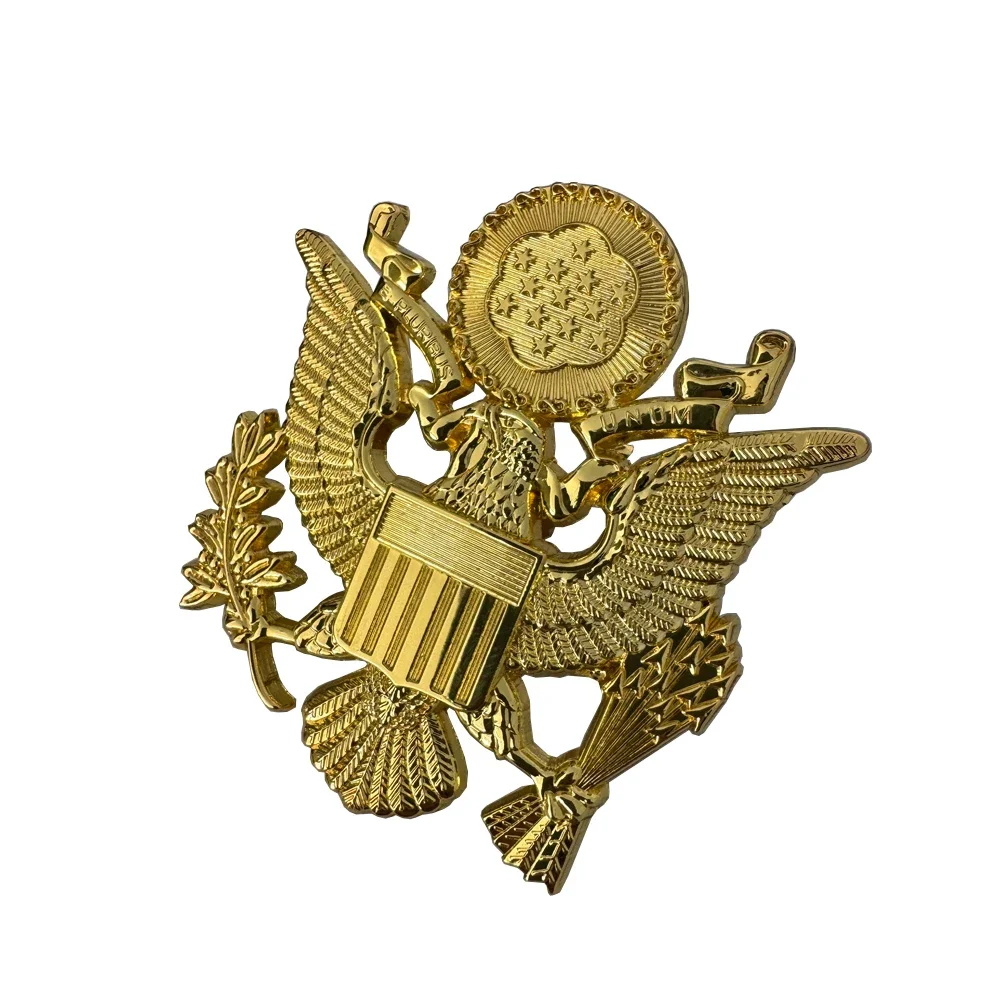 WW2 USAF sombrero signo cabeza de águila Metal pequeño oficial gran sombrero Metal cabeza de águila insignia piloto insignia - imagen 5