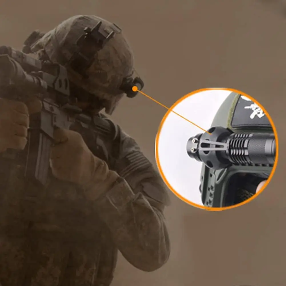 BOOIU casco táctico linterna abrazadera montaje 360 grados de liberación rápida Universal Rail casco luz antorcha soporte adaptador - imagen 5