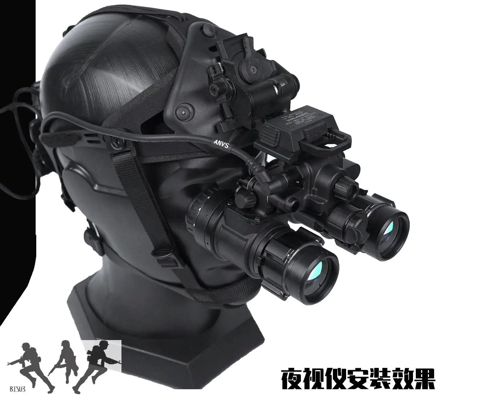 Marco de cámara de visión nocturna de hueso de acero Airsoft para caza, casco de cámara deportiva, soporte de tablero de fibra de carbono para casco NVG Bas - imagen 2