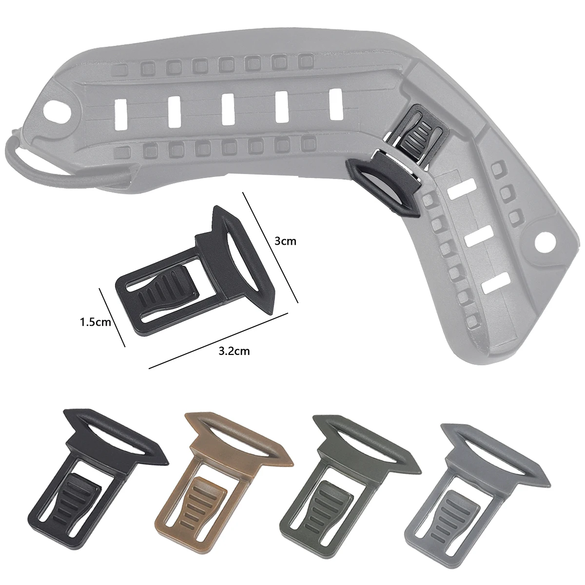 Juego de Clips giratorios para casco táctico, conjunto lateral para casco, soporte para casco de Paintball Airsoft, accesorios de caza