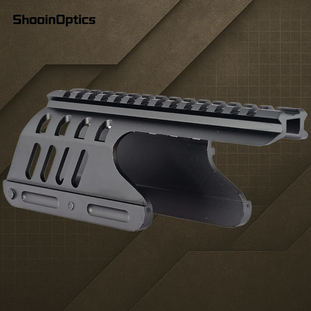 Soporte de alcance de aluminio para riel de sillín de escopeta Remington 870, adaptador Picatinny de 20mm para mira óptica de caza - imagen 4