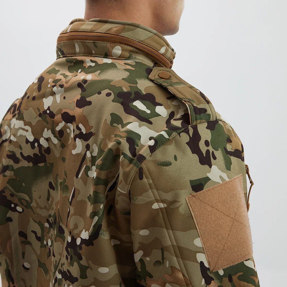 Chaquetas tácticas de camuflaje de concha suave para hombre, abrigo polar impermeable con capucha, chaqueta para exteriores, ropa de caza al aire libre - imagen 4