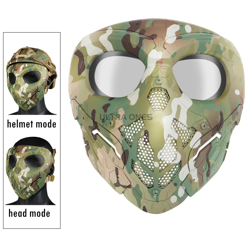 Máscara protectora Airsoft al aire libre, máscara táctica de Paintball, máscara facial completa CS, caza, tiro, deportes, máscaras de calavera de Halloween - imagen 2