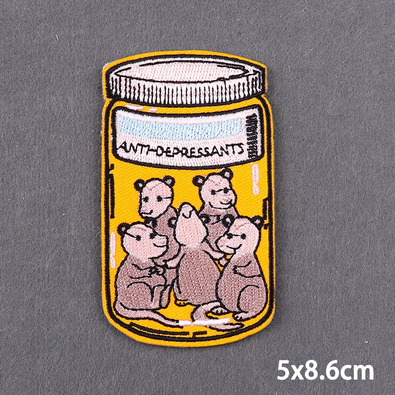 Botella con parche de seta, bordado en forma de corazón, parche para planchar para ropa, parches termoadhesivos para ropa, insignia de rayas DIY - imagen 5