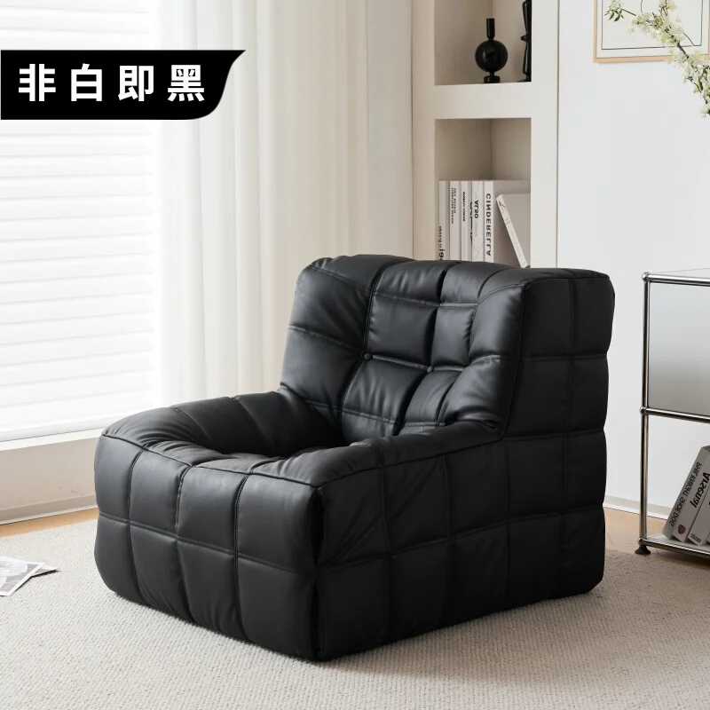 El sofá perezoso Kashima es lujoso y sencillo. Silla cuadrada de celebridades en línea de pana color crema - imagen 2