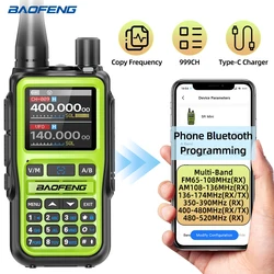 BAOFENG UV-5R Mini Walkie Talkie banda aérea Bluetooth programación frecuencia de copia inalámbrica 999CH banda completa Radio bidireccional de largo alcance