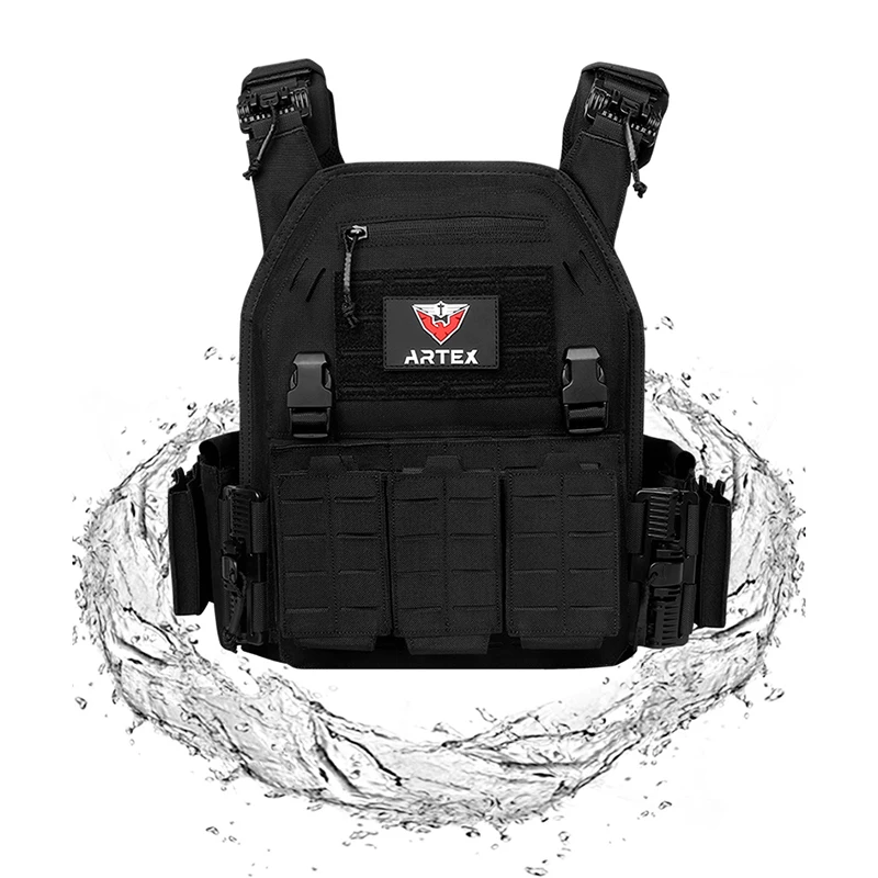 Chaleco táctico de caza al aire libre, portador de placa, protector, ajustable, equipo de combate - imagen 5