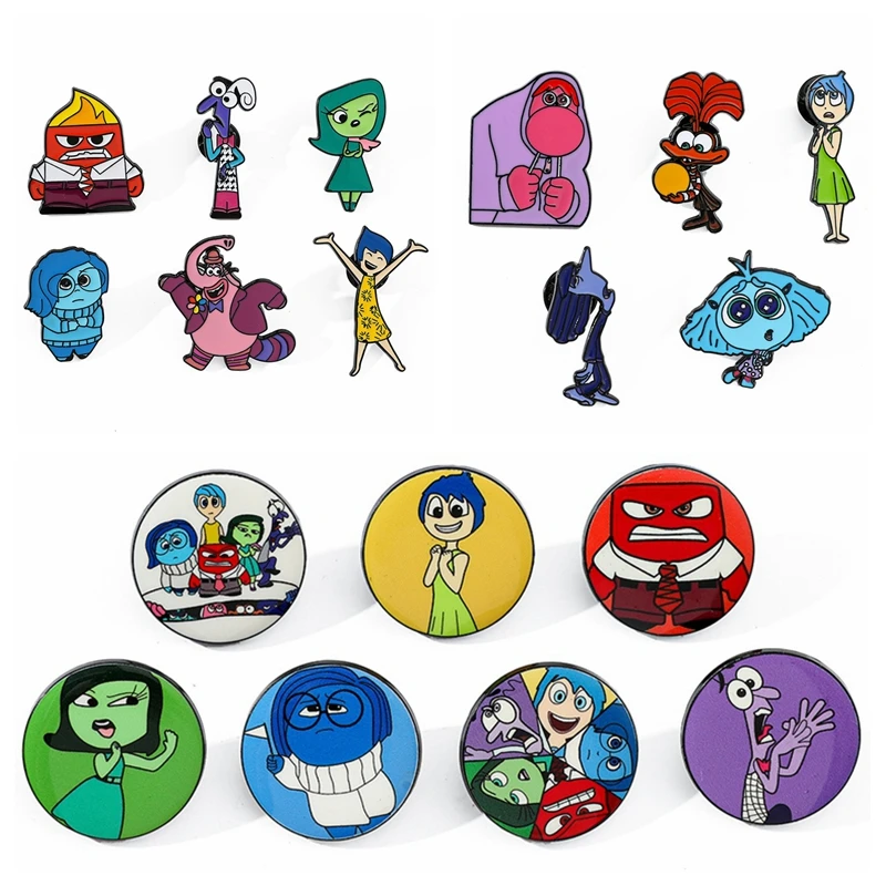Nuevo broche Inside Out de Disney, personaje de dibujos animados de Anime, bonito Pin esmaltado, mochila Intensa Mente, ropa, insignia de Metal, regalo
