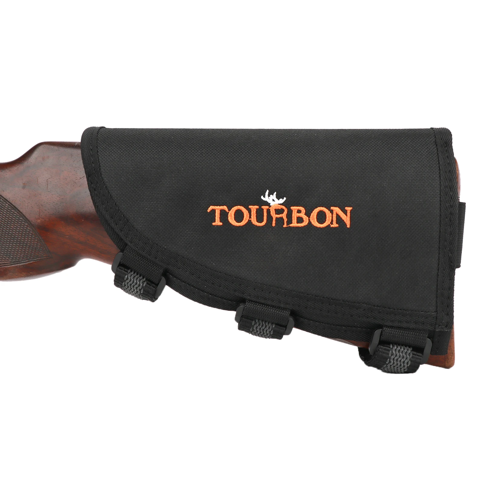 Tourbon Rifle Cheek Raiser tiro trasero Stock cartuchos soporte con 3 almohadillas ajustables accesorios de pistola de caza de nailon mano derecha - imagen 3