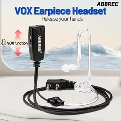ABBREE Auricular táctico tubo acústico VOX conector doble Baofeng