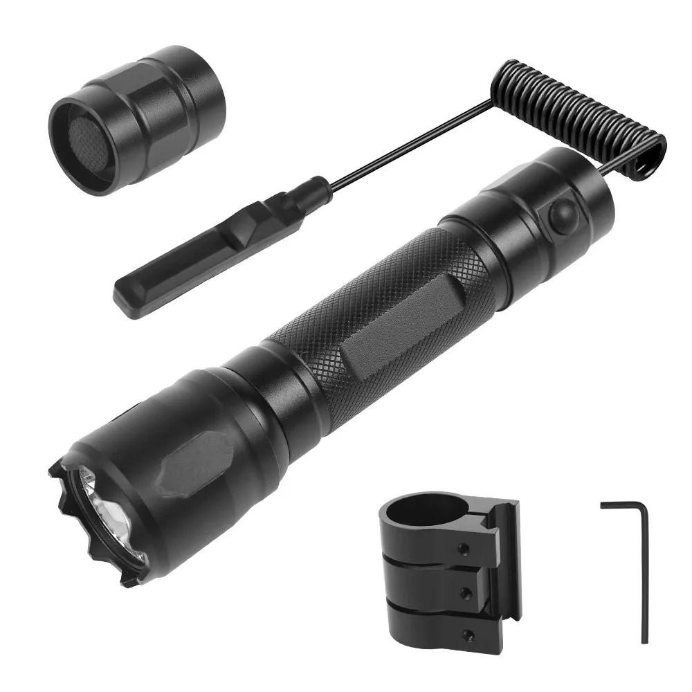 Linterna táctica LED recargable con interruptor de presión para airsoft