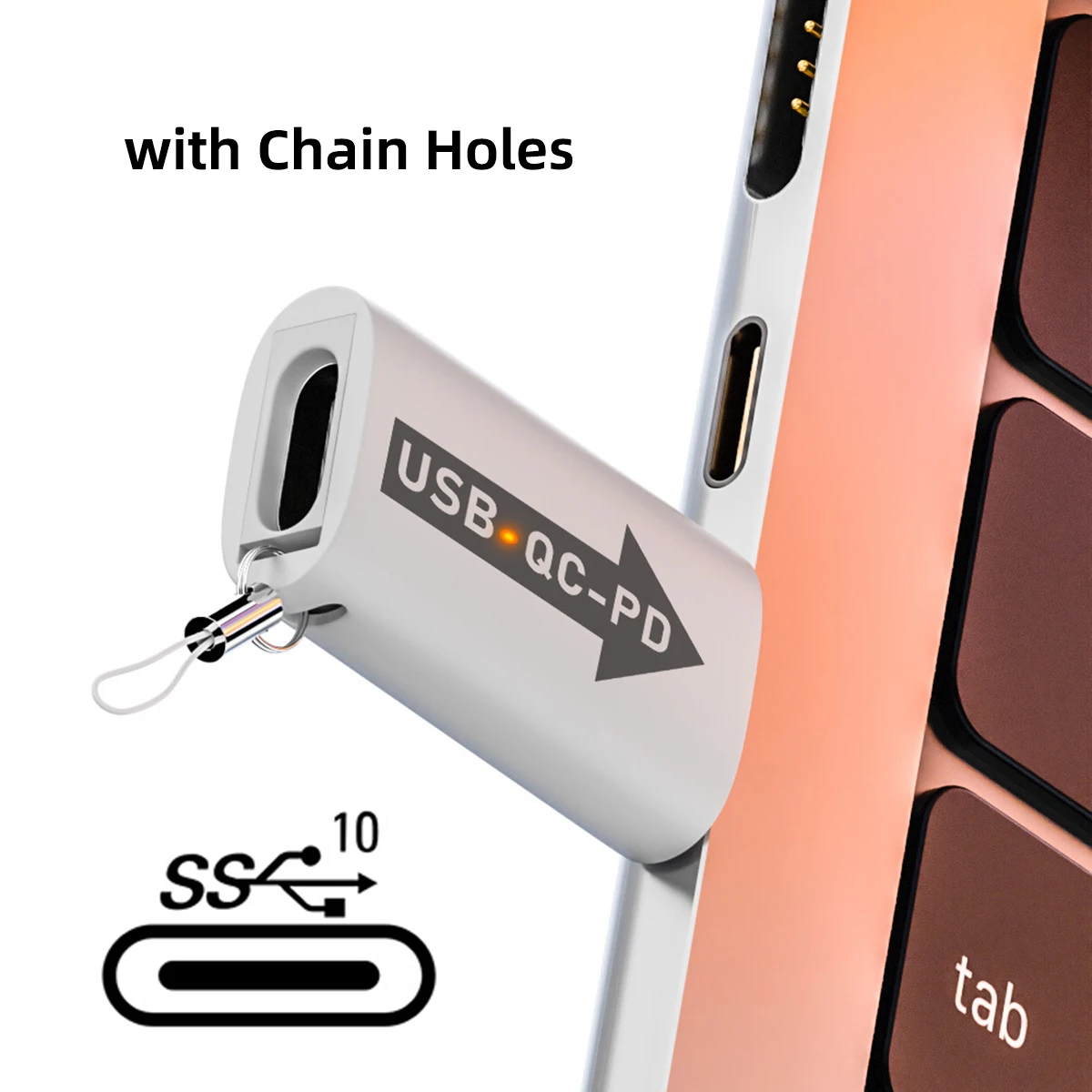 CY-adaptador de corriente de datos para tableta, teléfono, portátil, USB 2,0 A macho QC A USB-C tipo C QC PD hembra 5gbps, 2 unidades por juego - imagen 4