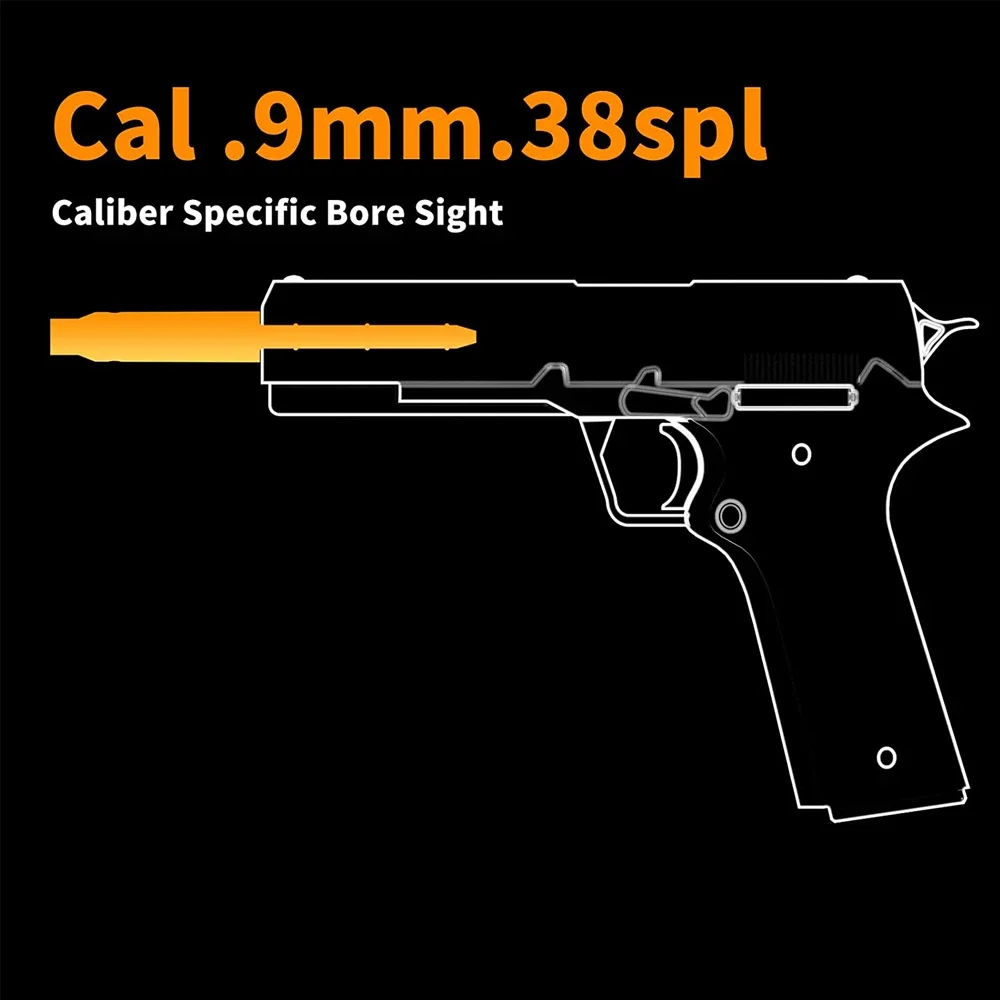 Boresighter de latón con láser rojo. 177/.223Rem/22LR/9mm/.38spl/308Win Cal barril de extremo de mira láser rojo para revólver pistolas Rifle - imagen 5