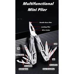 Multiherramienta de bolsillo táctica con alicates, cuchillo y lima