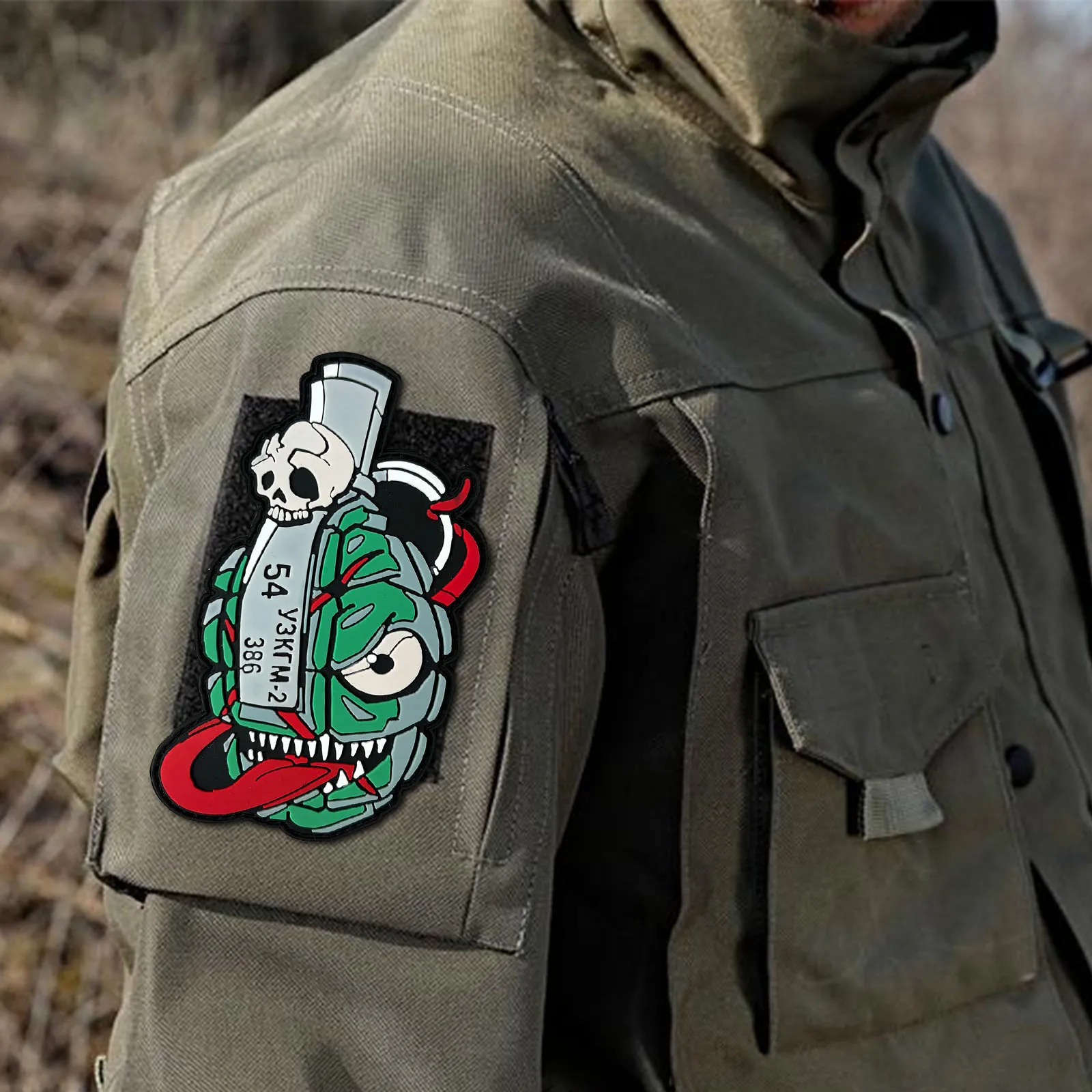 Parche táctico de Granada, divertidas parches de gancho y bucle de PVC, insignia de moral Airsoft, brazalete del ejército militar, pegatinas para mochila - imagen 4