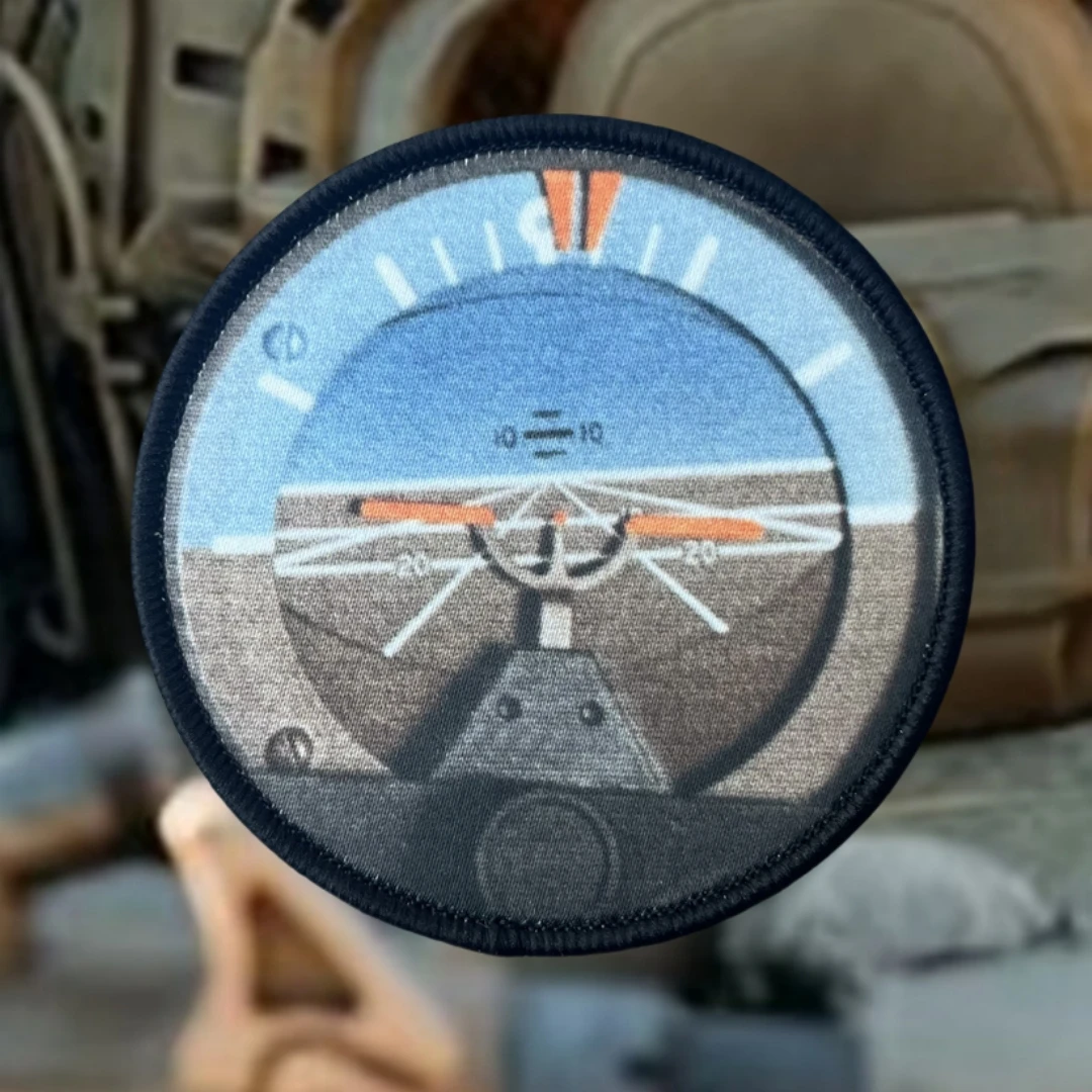 Insignia de moral táctica de horizonte Artificial de avión, parches de gancho y bucle impresos para ropa, pegatina para mochila militar - imagen 3