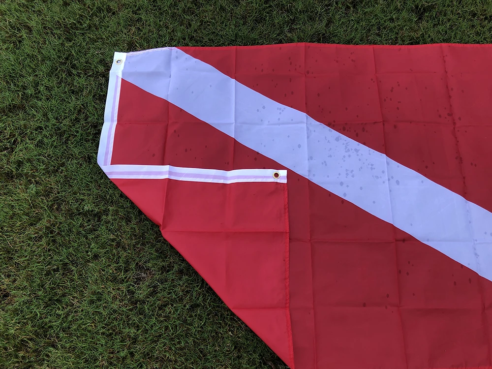 Bandera del barco de buceo con bandera de esquí, 90x150cm, poliéster, colgante, signo internacional, bandera flotante Universal para barco de buceo con ojales - imagen 5