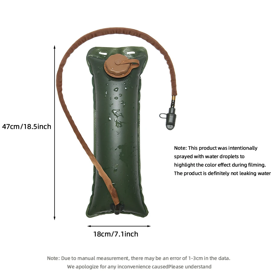 Bolsa de agua plegable para deportes al aire libre de 3L, forro de bolsa de agua de TPU de calidad alimentaria adecuado para senderismo, camping, etc. - imagen 3