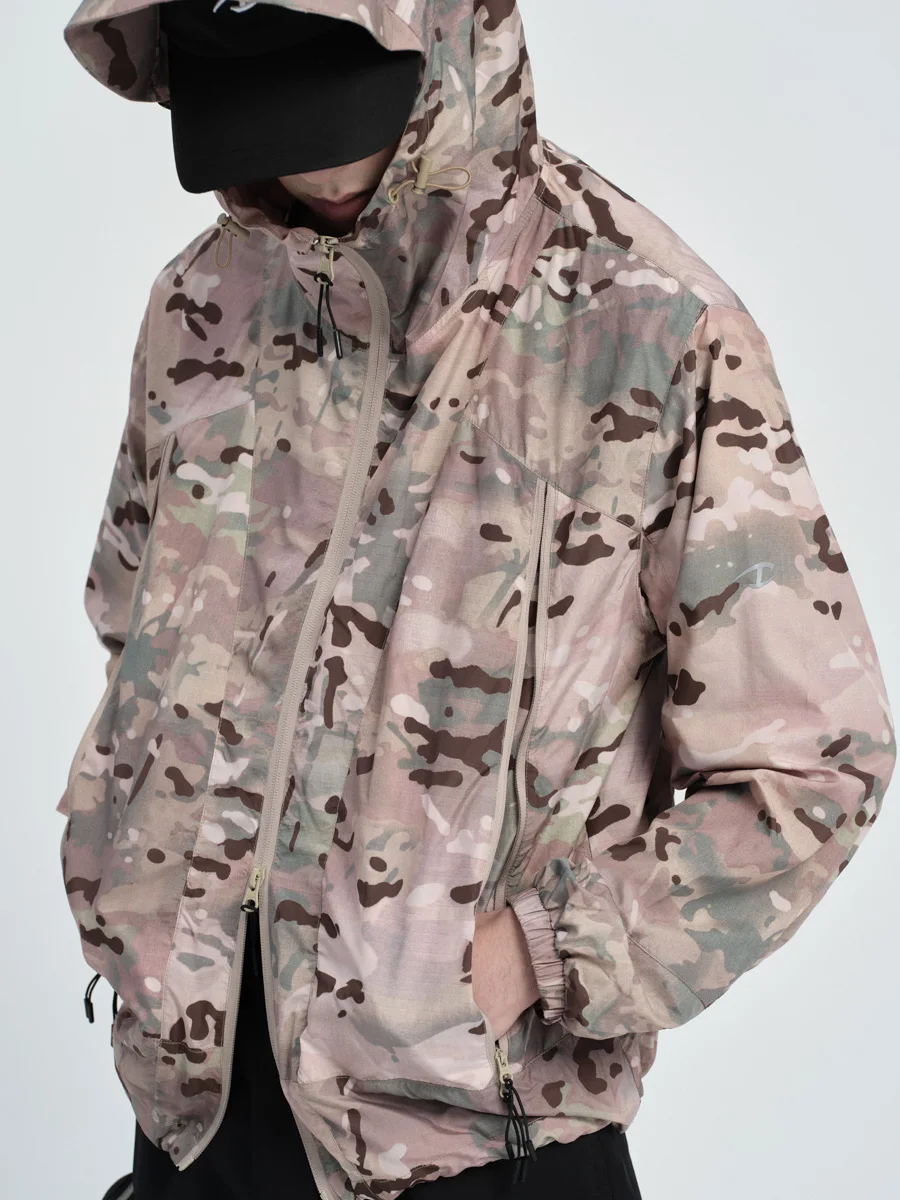 Ropa de protección solar absorbente con tres cremalleras de camuflaje para hombre, ropa de protección solar ultraligera para verano al aire libre - imagen 5