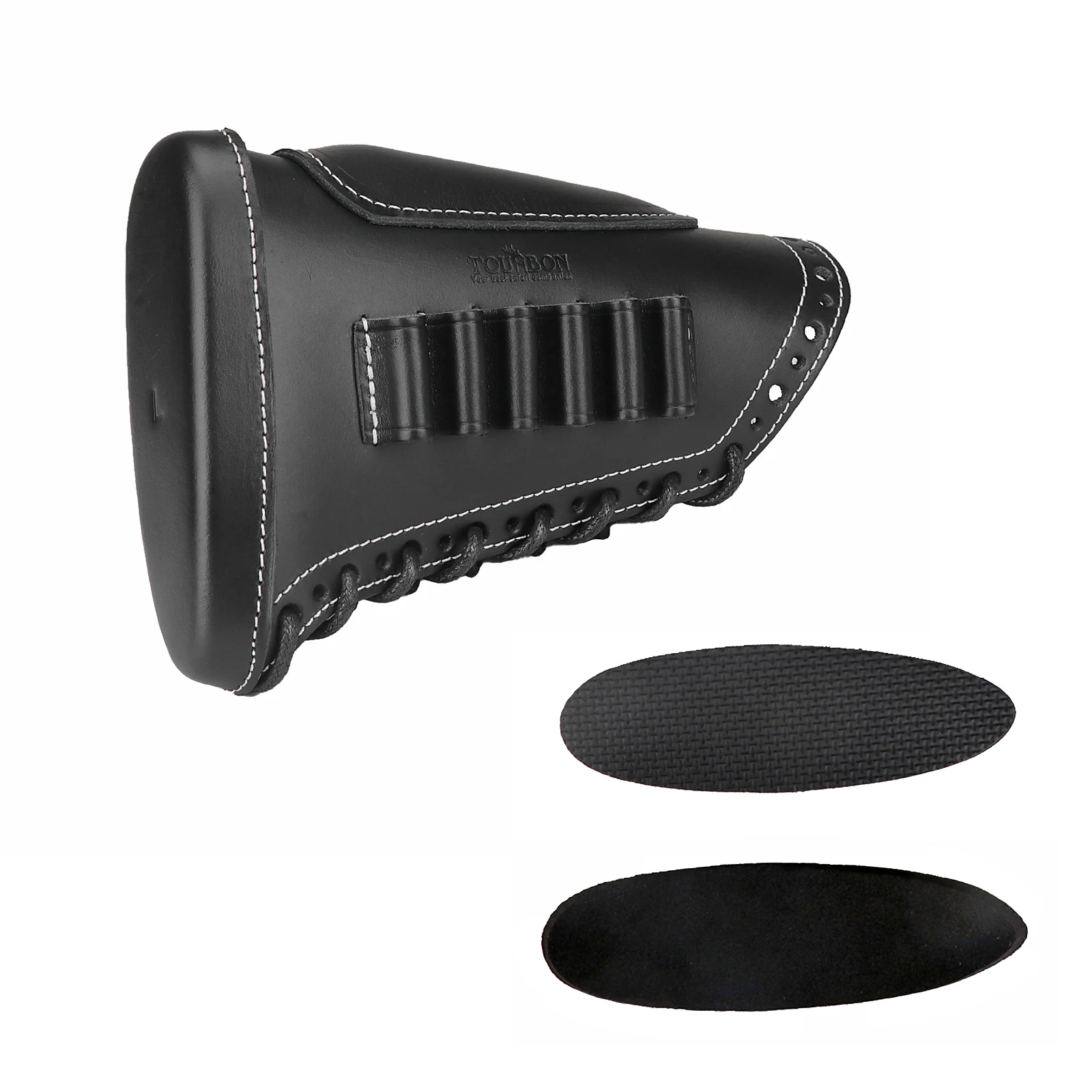 Tourbon-funda de cuero para caza, almohadilla de retroceso, elevador de reposa mejillas para Rifle con soporte para cartuchos, tiro ajustable - imagen 3