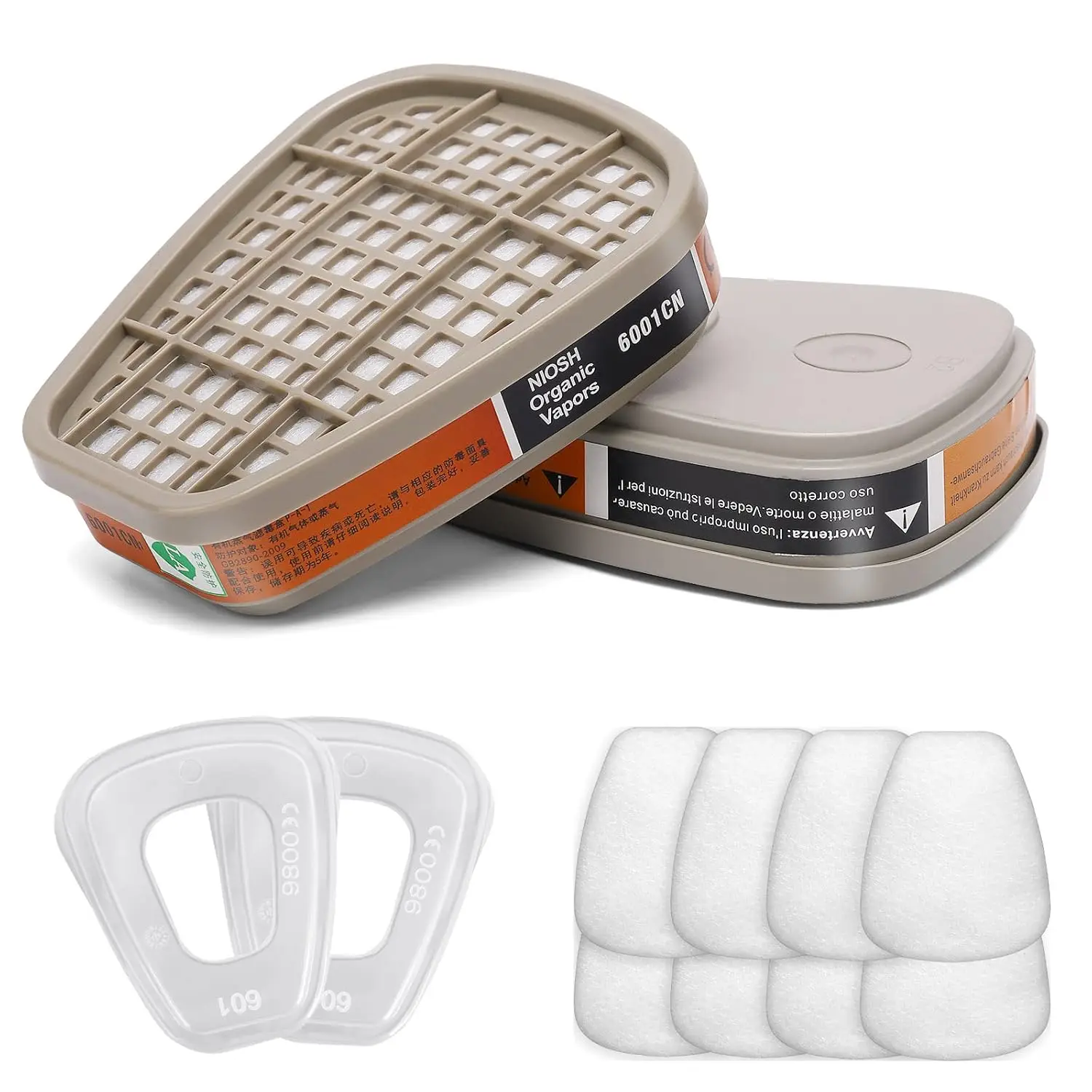 6001 cartuchos de carbón activado 501 5N11 reemplazo de filtro adecuado para máscara de Gas respirador 3m 6100/6200/7501/7502/6502/6800