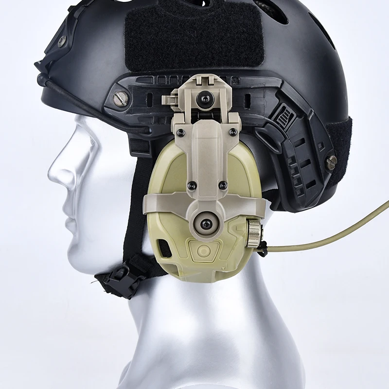 WADSN Wendy FLUX riel rápido para casco, soporte para auriculares con rotación de 360 °, adaptador de auriculares AMP, orejera colgante para espalda - imagen 3