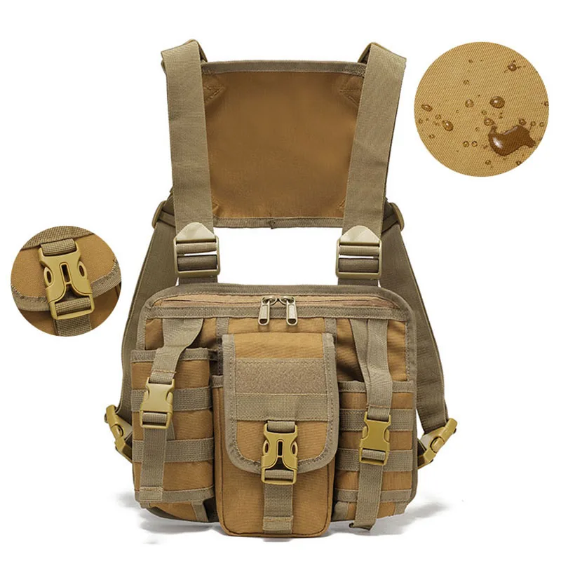 Bolsa táctica de pecho para escalada, almacenamiento Molle grande para hombres, pesca al aire libre, caza, senderismo, bolsa de comando, riñonera de viaje portátil