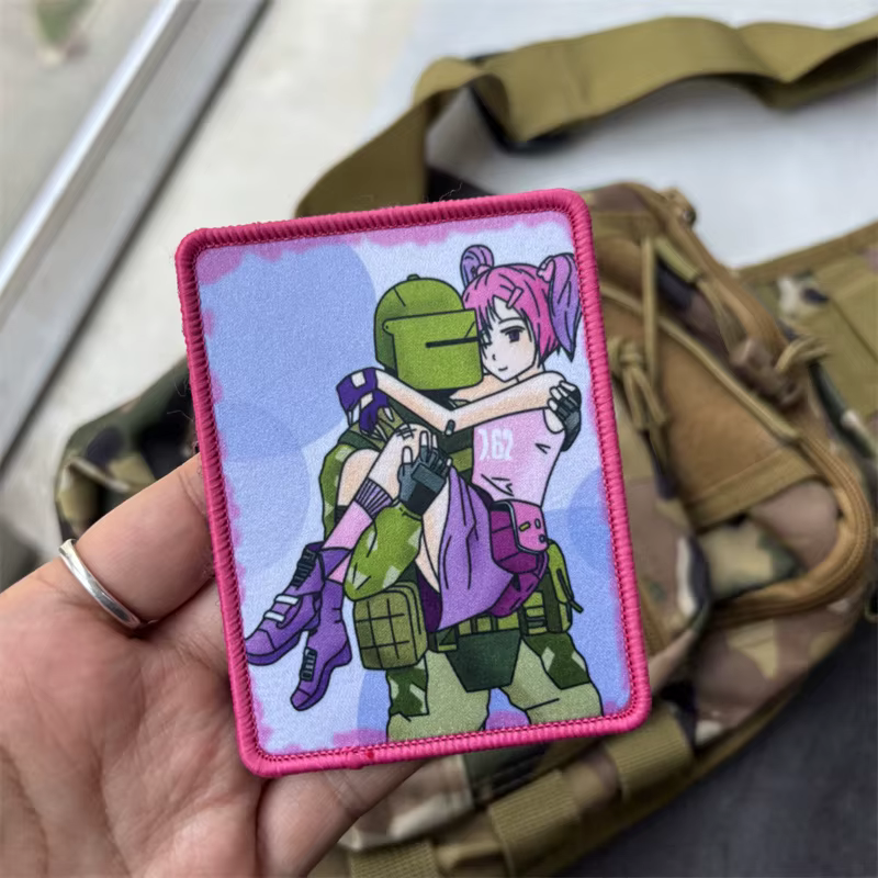 Parche táctico anime moral chica militar con gancho y bucle - imagen 3