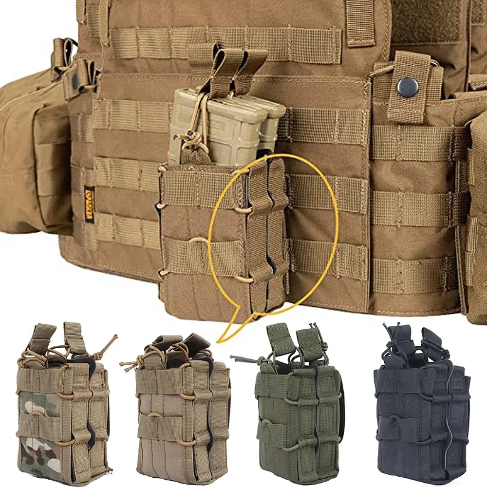 Bolsa Molle individual doble para revista M4 M14 M16 AR15 G36, herramienta de caza para exteriores, soporte para cintura Mag - imagen 3