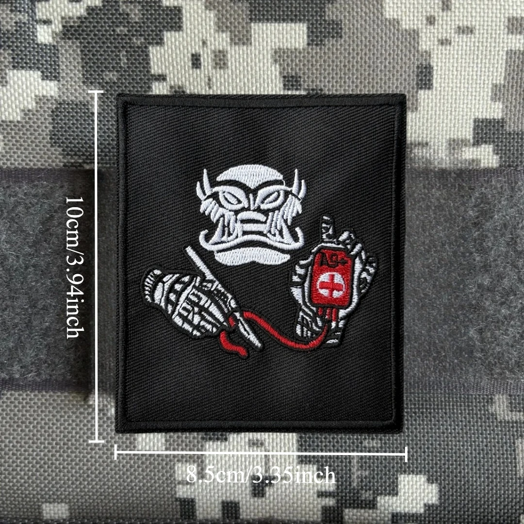 Insignia de moral de Chevron "Doctor", parches de gancho y bucle bordados con esqueleto para ropa, brazalete del ejército militar, pegatina para mochila - imagen 2