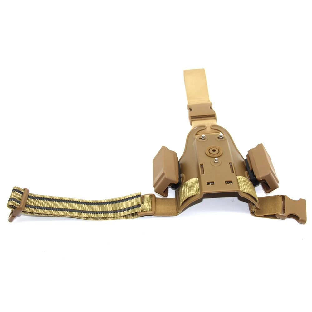 Plataforma táctica de pierna caída para caza, funda para muslo al aire libre, adaptador de paleta con doble bolsa para revista para G17 G19 con correa para pierna - imagen 2