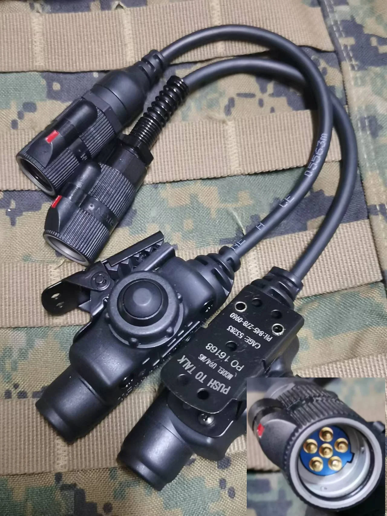 Auriculares tácticos para TEA-U94/V2 impermeables PTT 6 pines 6 pines enchufe negro (IPX6) cola de resorte de línea larga/corta/conector Kenwood K - imagen 3