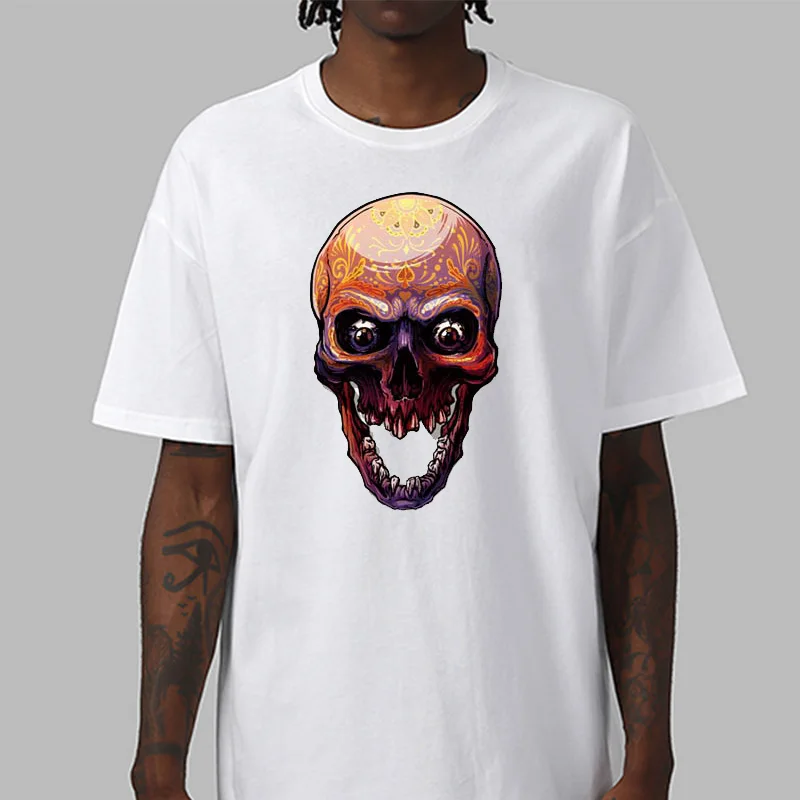 Transferencia Térmica de calaveras coloridas/mariposa Punk, transferencia térmica, esqueleto divertido, transferencia de hierro para ropa, pegatinas DIY para camisetas - imagen 2