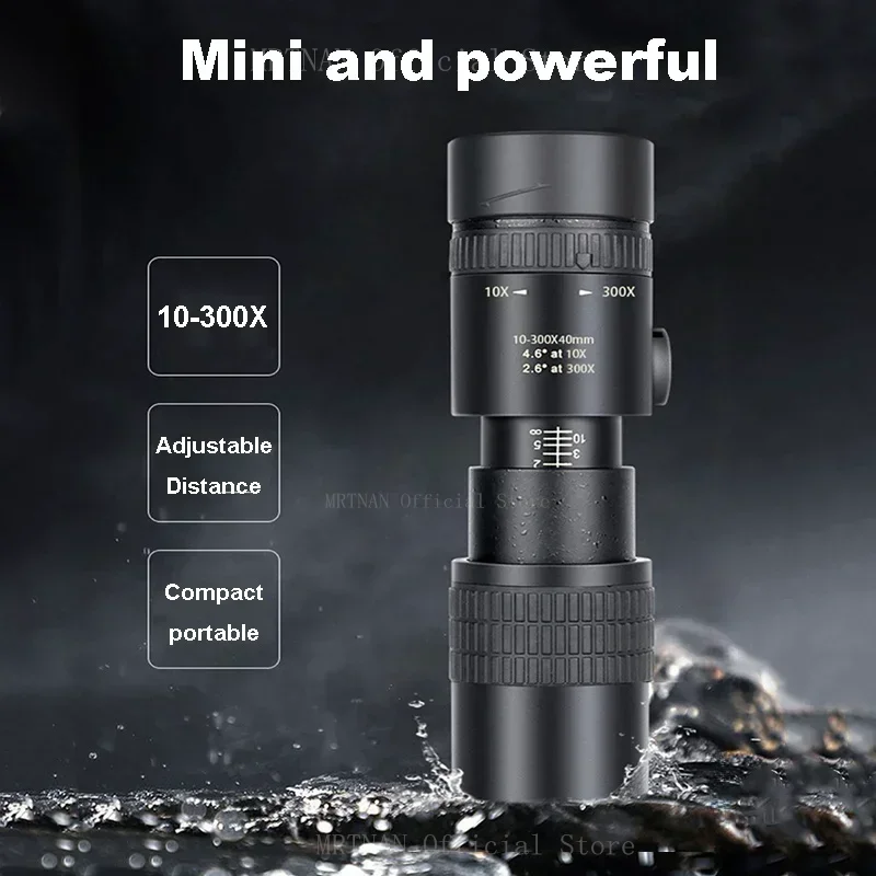 Prismáticos potentes con Zoom HD 10-300X, telescopio Monocular profesional de largo alcance, portátil, BAK4-Prisms de alta calidad para acampar - imagen 3