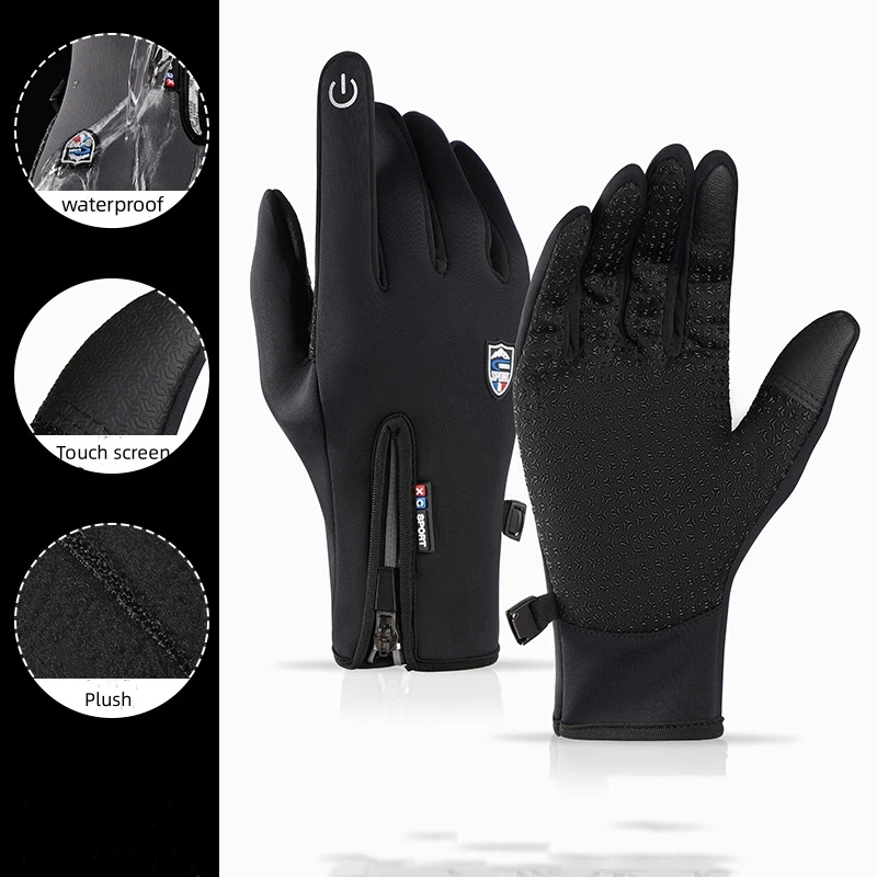 ciclismo guantes mtb guantes ciclismo hombre guantes guantes deGuantes impermeables para bicicleta, manoplas cálidas para ciclismo de carretera y pesca, equipo de esquí al aire libre, con pantalla táctil, para invierno - imagen 4