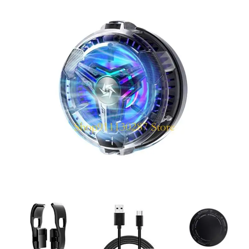 J1HC Phone Cooler Ventilador magnético Sistema enfriamiento semiconductores Mipillo calor con luz RGB - imagen 3